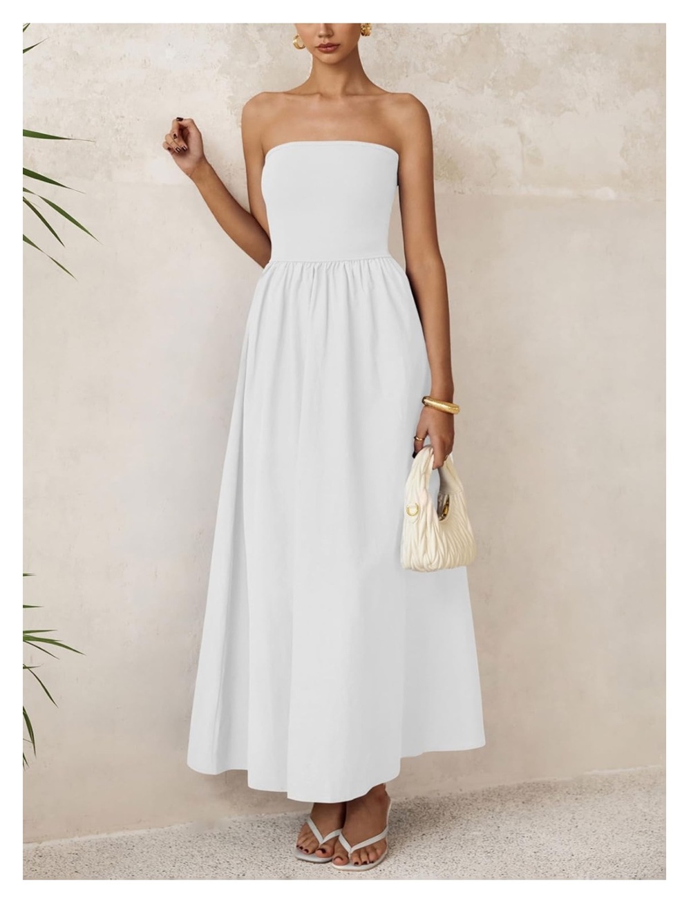 Strapless White Maxi Dress - Summer Dress - Picture 4 of 10